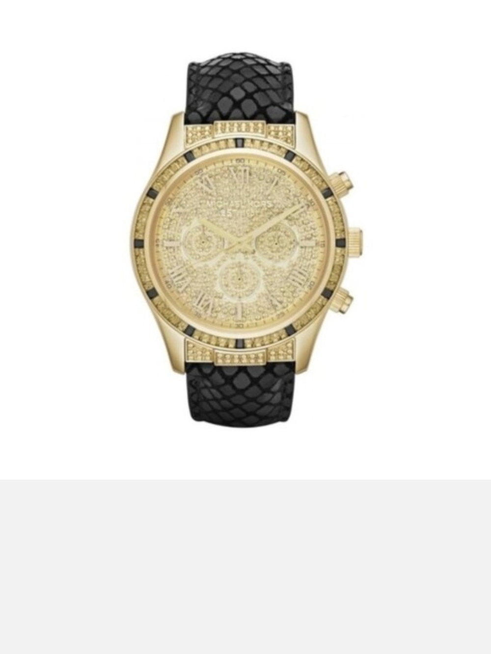 Michael Kors MK2310 Gold-Tone Glitz Layton Watch Black And Gold